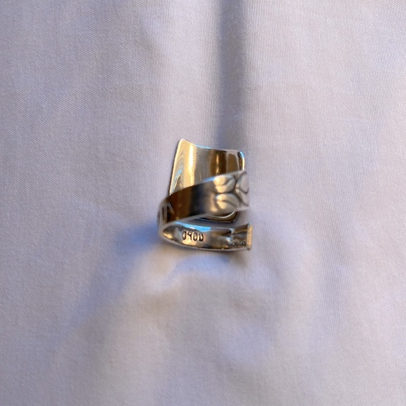 Vintage 925 Silver Spoon Ring with Cross and Crown; Says Cartagena Colombia - Picture 6 of 6